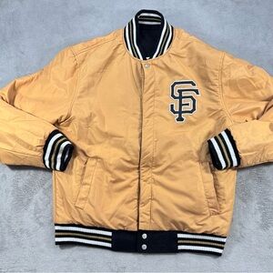 VTG Y2K G-III San Francisco Giants Reversible Jacket Size Medium Black/Tan